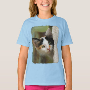 Niedliche Neugierige Katze Kätzchen Pinselspitzen  T-Shirt
