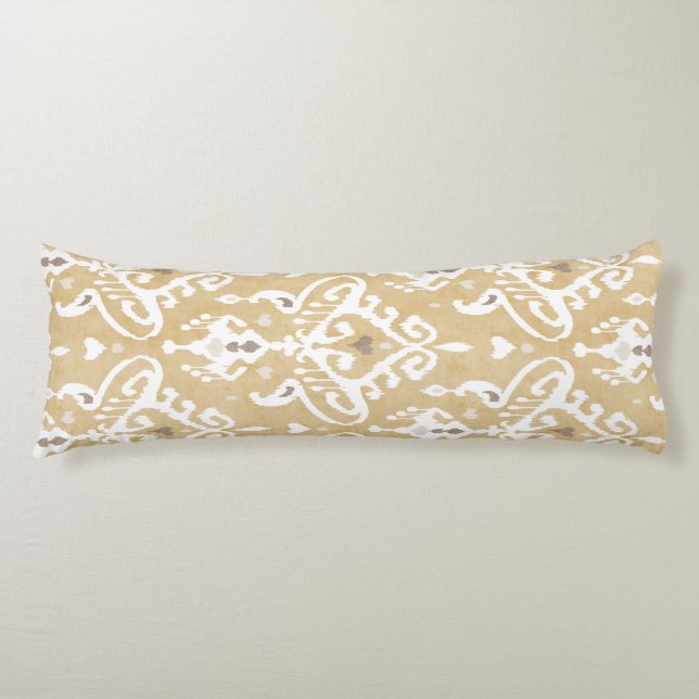 Niedliche, neutrale Goldbeige-Kat-Stammmuster Seitenschläferkissen (Vorderseite)
