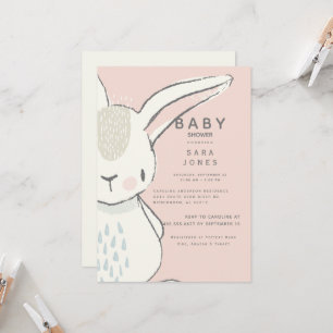 Niedliche neutrale Kaninchen-Babydusche Einladung