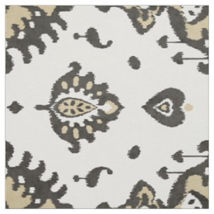 Niedliche neutrale Schwarz-Beige-Kat-Stammmuster Stoff