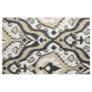 Niedliche neutrale Schwarz-Beige-Kat-Stammmuster Stoff