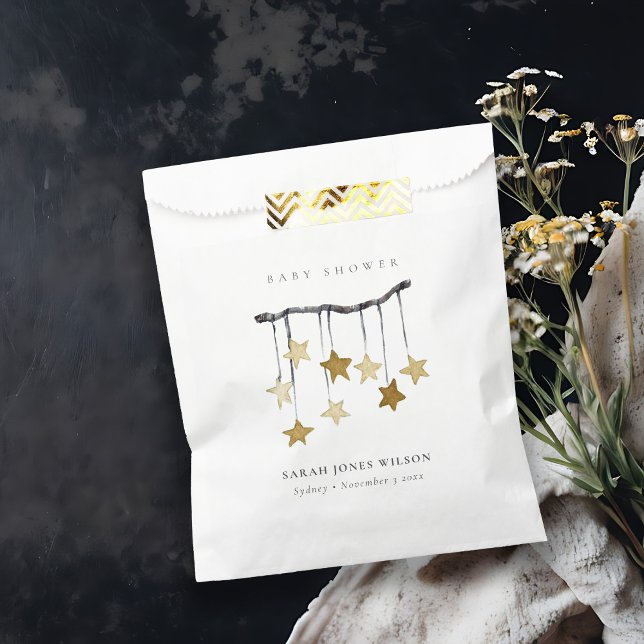 Niedliche, neutrale Yellow Star Mobile Baby Dusche Geschenktütchen (Von Creator hochgeladen)