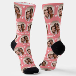 Niedliche Newlyweds Foto Rose Gold Wedding Socken
