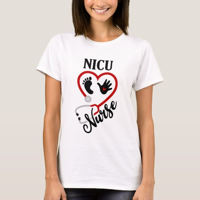Niedliche NICU Nurse Wortart T-Shirt (Vorderseite)