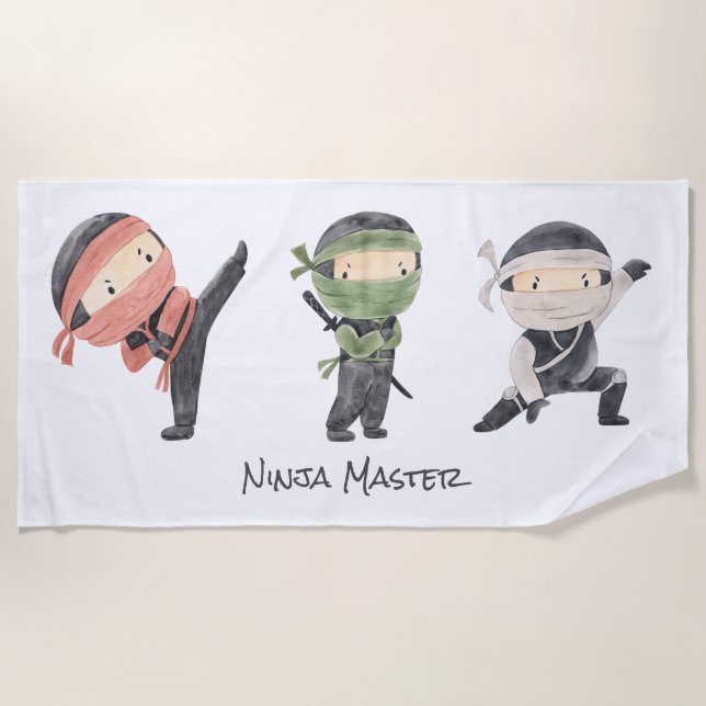 Niedliche Ninja - Geschlechtsneutrale Kinder Aquar Strandtuch (Vorderseite)