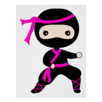 Niedliche Ninja Kinder, die Krieger im täglichen P