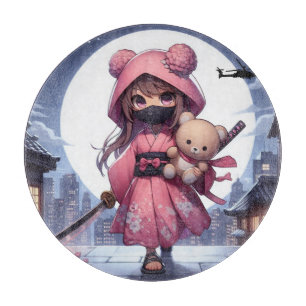 Niedliche Ninja-Kriegerin Schneidebrett