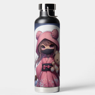 Niedliche Ninja-Kriegerin Trinkflasche