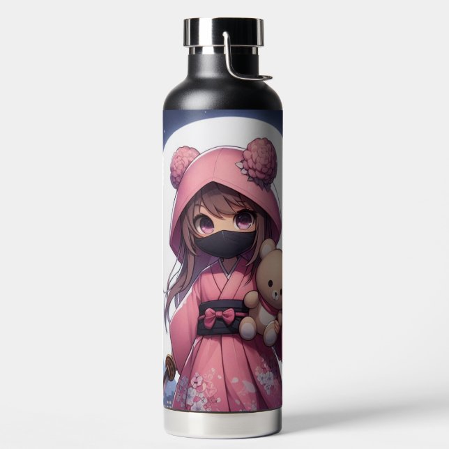 Niedliche Ninja-Kriegerin Trinkflasche (links)