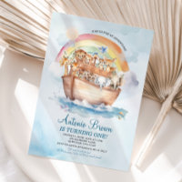 Niedliche Noah's Ark Blue Watercolor zum ersten Ge