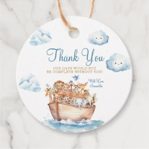 Niedliche Noah's Ark Gender Neutral Boho Baby Dusc Geschenkanhänger