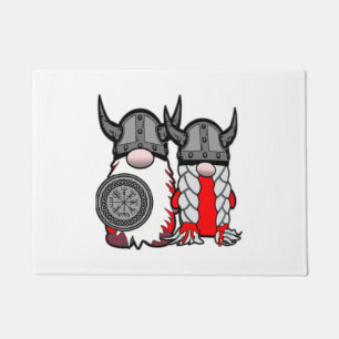 Niedliche nordische Gnome Viking Tomte Couple Skan Fußmatte