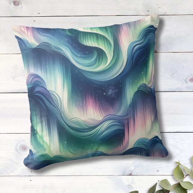 Niedliche Northern Lights Design, Marine, Green, L Kissen (Von Creator hochgeladen)
