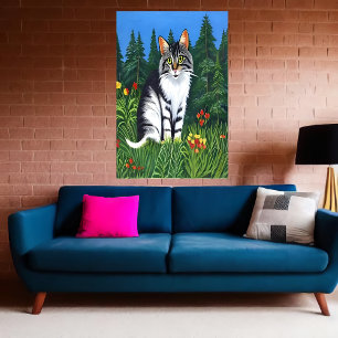 Niedliche Norwegische Waldkatze   Art der AI Poster