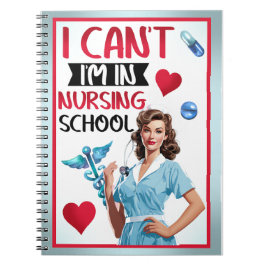 Niedliche Nostalgie-Krankenschwester Pinup in der  Notizblock