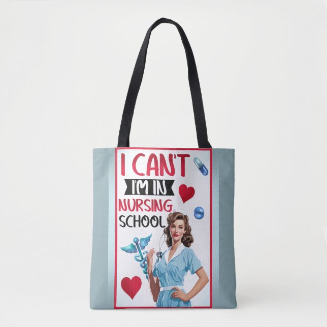 Niedliche Nostalgie-Krankenschwester Pinup in der  Tasche (Vorderseite)