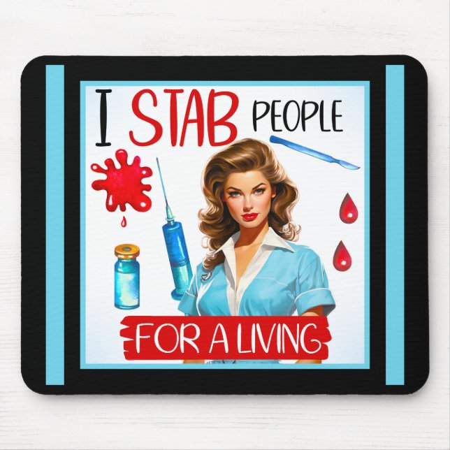 Niedliche Nostalgie Pinup für ein Leben Mousepad (Vorne)