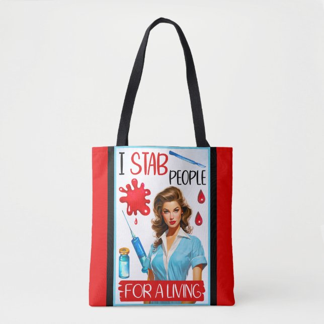 Niedliche Nostalgie Pinup für ein Leben Tasche (Vorderseite)