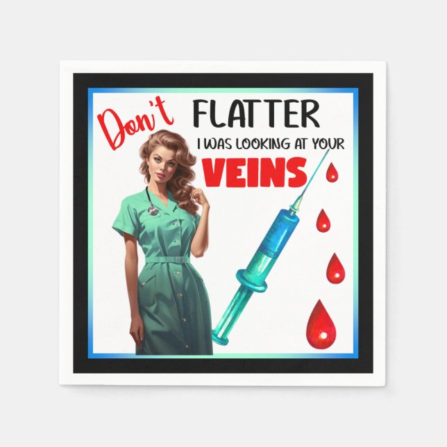 Niedliche Nostalgische Krankenschwester_ Fühlt euc Serviette (Vorderseite)