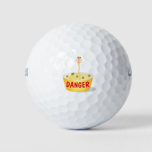 Niedliche Nudeln Schlange Cartoon Illustration Spa Golfball (Vorderseite)