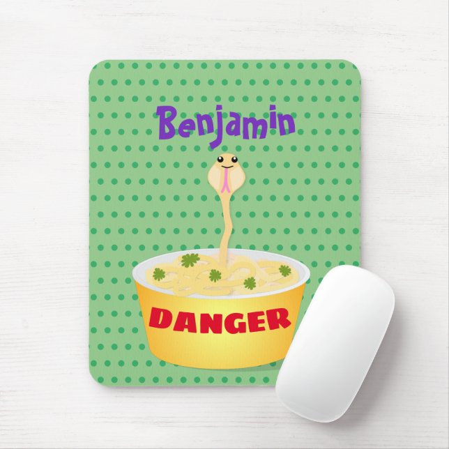 Niedliche Nudeln Schlange Cartoon Illustration Spa Mousepad (Mit Mouse)