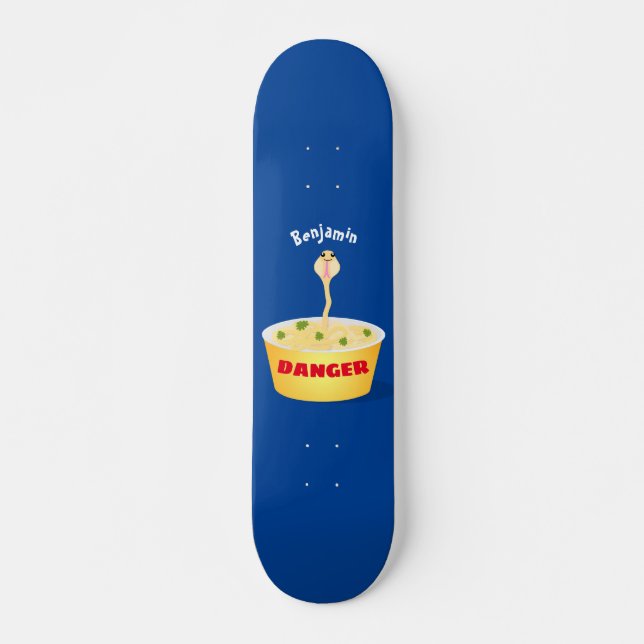 Niedliche Nudeln Schlange Cartoon Illustration Spa Skateboard (Vorne)