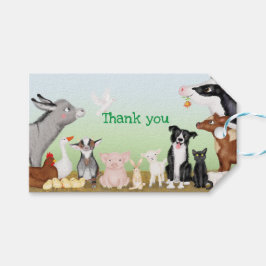Niedliche Nutztiere Dank Geschenkmarke Geschenkanhänger