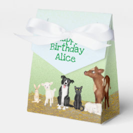 Niedliche Nutztiere Geburtstagsfeiertag Geschenkschachtel