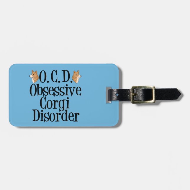 Niedliche obsessive Corgi-Störung Gepäckanhänger (Vorderseite horizontal)