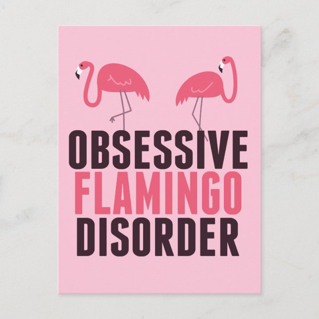 Niedliche obsessive Flamingo-Störung Postkarte (Vorderseite)