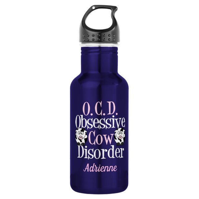 Niedliche obsessive Rinderkrankheit Trinkflasche (Vorderseite)
