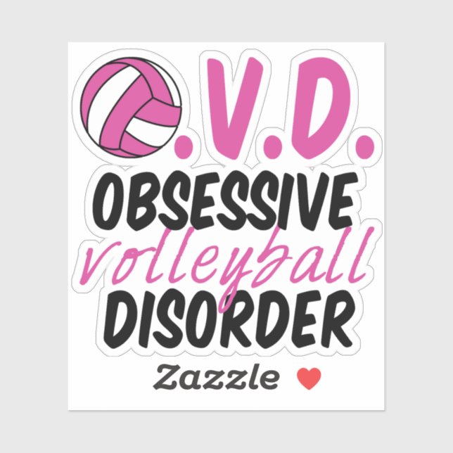 Niedliche obsessive Volleyballstörung Aufkleber (Blatt)
