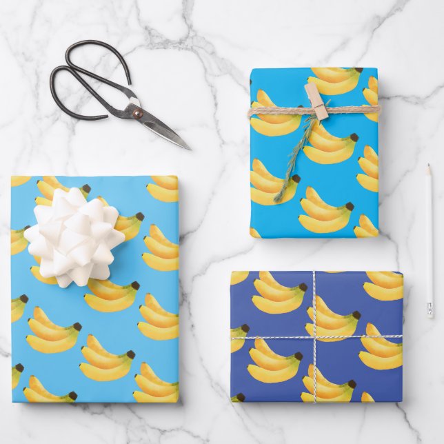 Niedliche Obstbanane Geschenkpapier Set (Vorderseite)