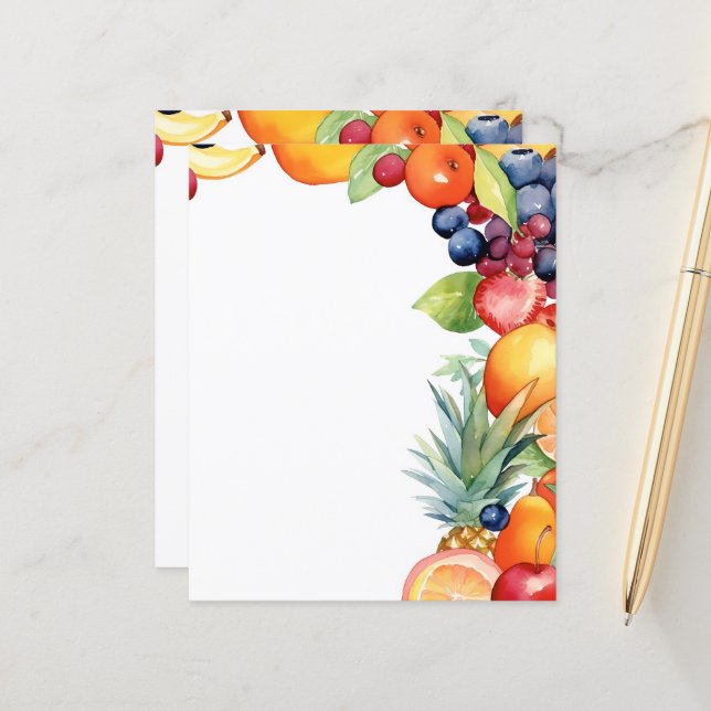 Niedliche Obstliebhaber Papierpapier (Vorderseite/Rückseite Beispiel)