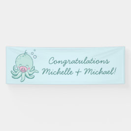 Niedliche Octopus Baby Dusche Kawaii Pink Girl Banner