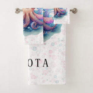 Niedliche Octopus Babydusche nach Maß Badhandtuch Set