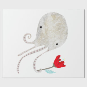 Niedliche Octopus Mixed Media Art Geschenkpapier
