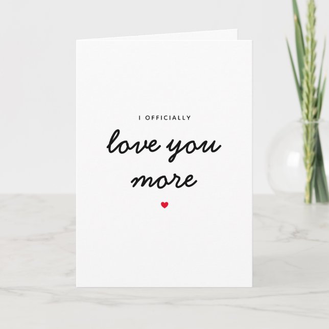Niedliche offizielle Liebe Mehr Valentinstag Karte (Vorderseite)
