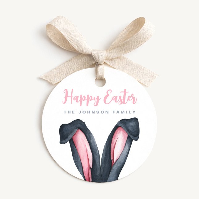 Niedliche Ohren glücklich Ostern Geschenkanhänger (Cute Bunny Ears Happy Easter Favor Tags)