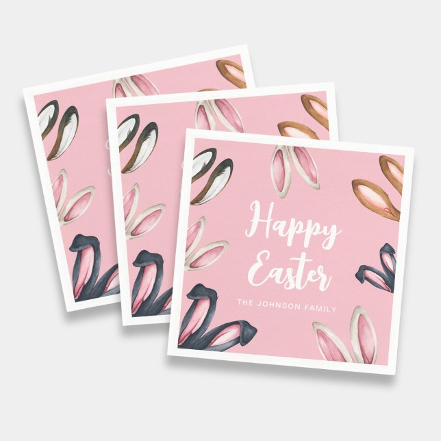 Niedliche Ohren glücklich Ostern Serviette (Cute Bunny Ears Happy Easter Napkins)