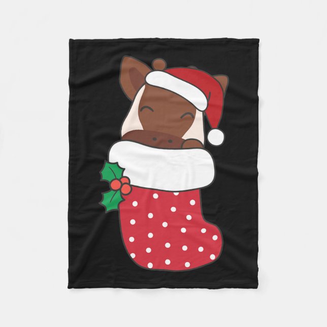 Niedliche Okapis zu Weihnachten Strümpfe zu Weihna Fleecedecke (Vorderseite)