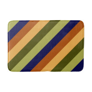 Niedliche Olive Sage Navy Strips Mittelbadematte Badematte