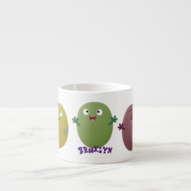 Niedliche Oliven singen Cartoon Espressotasse (Vorderseite)