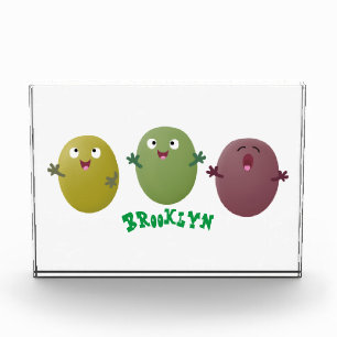 Niedliche Oliven singen Cartoon Fotoblock