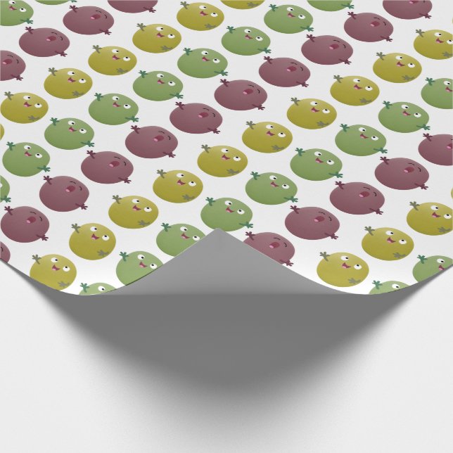 Niedliche Oliven singen Cartoon Geschenkpapier (Ecke)