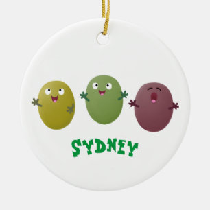Niedliche Oliven singen Cartoon Keramik Ornament