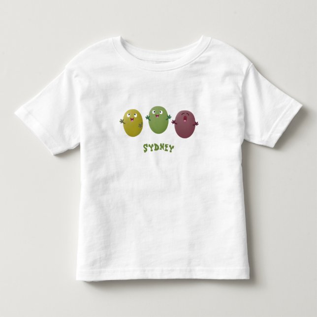 Niedliche Oliven singen Cartoon Kleinkind T-shirt (Vorderseite)