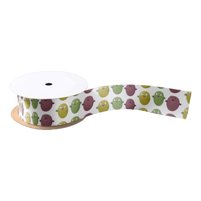Niedliche Oliven singen Cartoon Satinband (Spule)