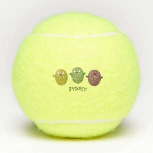 Niedliche Oliven singen Cartoon Tennisbälle
