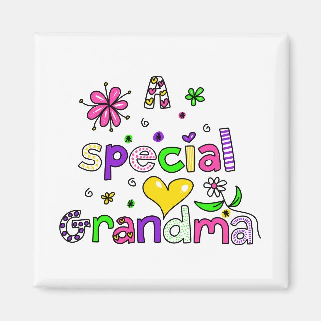 Niedliche Oma-Granma-Textausdruck Magnet (Vorne)